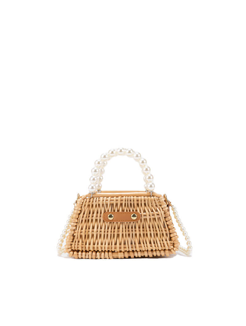 Mini sac tissé en rotin